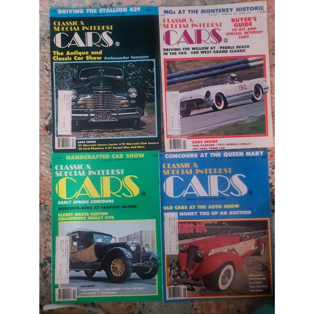 Classic & Special Interest Cars Vintage Magazine‎ Lot of 4 Ferrari Packard Chevy
